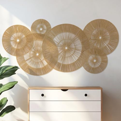 SOONOW Boho Wall Baskets Decor, 6 Pack (17", 15", 13", 11", 9", 7") by SOONOW