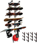 Skateboard Rack Wall Mount with Hooks, Metal Holder for Longboards, Snowboards and Skis, Sports Equipment Organizer for Home Garage by Unknown