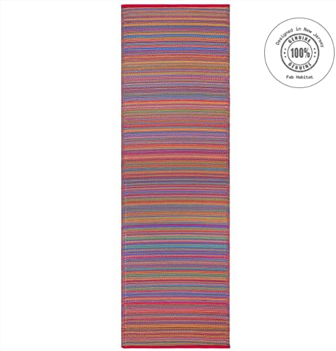 Fab Habitat Outdoor Rug - Waterproof, Fade Resistant, Crease-Free - Premium Recycled Plastic - Striped - Porch, Deck, Balcony, Hallway, Poolside - Cancun - Multicolor - 2.5 x 8 ft Runner - Image 3