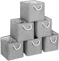 FinishingBo 11 inch Cube Storage Bin with Handles 6 Pack by SimplifySpaceSimplifyLife
