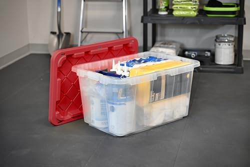 CX Xtra Tall Heavy Duty Clear 27-Gallon Stackable Plastic Storage Bins, 4pk - Image 2