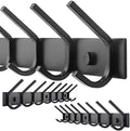 WEBI Coat Rack Wall Mounted,24 Inch 8 Hooks for Hanging Coats,Hook Rack Hook Rail Coat Hanger Wall Mount for Backpack,Clothes,Jacket,Black,2 Packs by WEBI