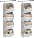 Wawocs 4 Shelf Hanging Closet Organizers and Storage for Kids 2 Packs, Grey by Wawocs
