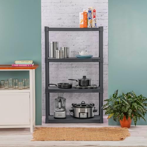 Sterilite 4 Shelf Unit, Heavy-Duty Plastic Utility Storage Rack, 3-Pack - Image 2