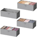SpaceAid 4 Pack 10" High Under Bed Storage Containers, Large Underbed Storage Organizer Bins with Lids for Bedroom, Dorm, Clothes, Closet Organization, Bed Sheets and Blankets (Gray) by SpaceAid