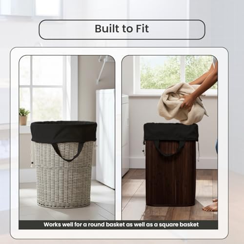 LFH Home Large Premium Cotton Rich Canvas Laundry Bag with Drawstring and Handles Heavy Duty, Multi-Use, and Washable for Home, Travel, College or Storage 28x36 (Pack of 6)-Black - Image 7
