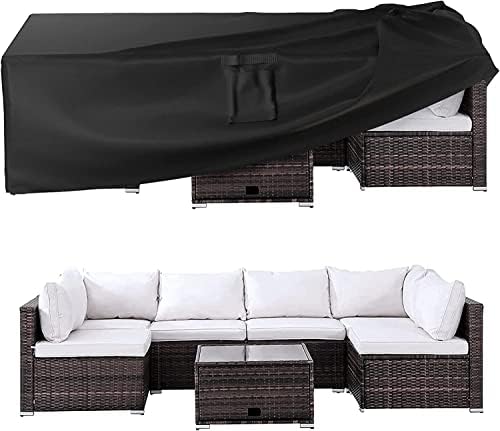 Ruimoy Patio Furniture Covers, Outdoor Furniture Cover Waterproof, General Purpose, Outside Table and Chair Covers, Heavy Duty 600D (128 Inch L x 82 Inch W x 28 Inch H) by Ruimoy