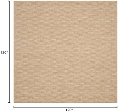 SAFAVIEH Washable Rug Outdoor Courtyard Collection - 10' Square, Natural & Cream, Non-Shedding & Easy Cleaning, Ideal for Patio, Backyard, Mudroom (CY8521-03012) - Image 2