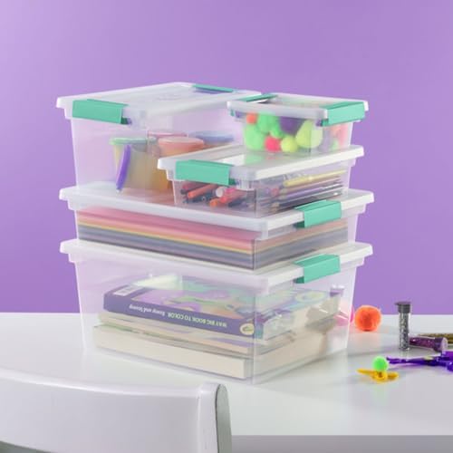 Sterilite Clip Box, Stackable Clear Plastic Bins- Mini, 24-Pack - Image 4