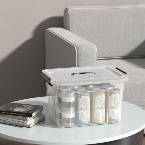 18 Quart Clear Plastic Latching Storage Box with Handle, 4-Pack - Image 3