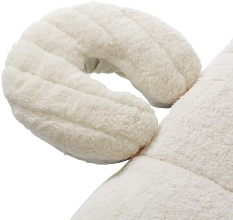 Saloniture Fleece Reversible Quilted Massage Table Pad & Face Cradle Set - Soft and Comfortable 1/2" Thick Facial Bed and Headrest Cover - Natural - Image 3