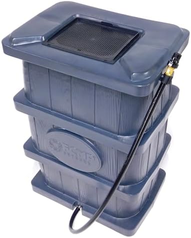 FCMP Outdoor Slim Line Design Rain Barrel, 45 Gallon, Grey - Image 6