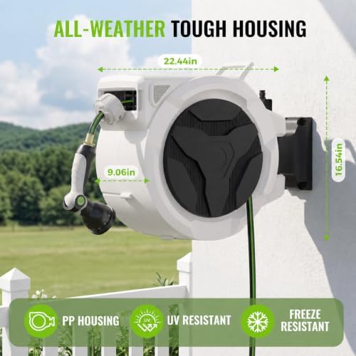 100ft Retractable Garden Hose Reel 1/2" with 10-Function Nozzle - Image 6