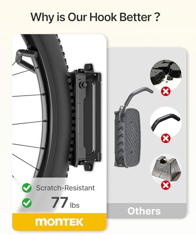 monTEK Heavy Duty Swivel Bike Wall Mount Holds Up to 77lbs, 4 Pack - Image 4