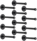 8 Inch Black Industrial Pipe Floating Clothing Rack Wall Mounted, 12 Pack by HomeExpert