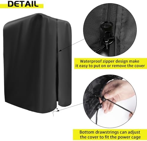 47"-110"W Squat Rack Cover with Waterproof Zipper for Gym Equipment - Image 4