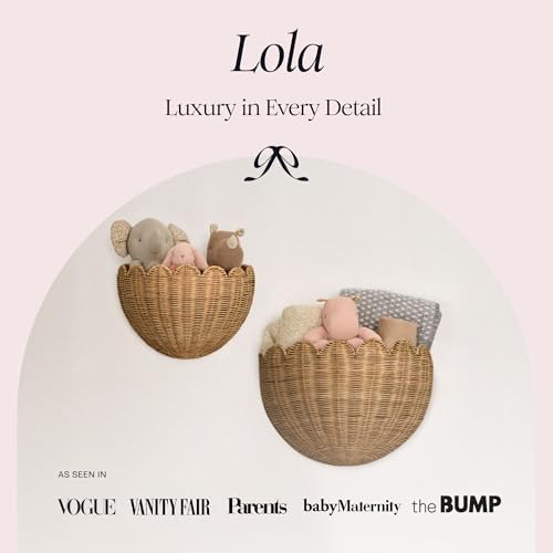 BEBE BASK The Original Scalloped Wicker Wall Basket – Set of 2 (16x10x7 In) - Image 2