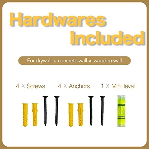 Wall Mounted Coat Rack 24 Inches with 6 Hooks - 2 Pack, Wall Coat Hooks Wall Hat Hanger, Satin Nickel & White - Image 4