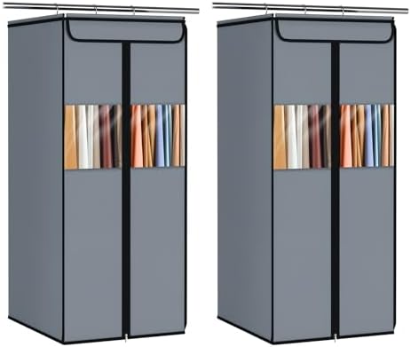 Zilink Suit Bags for Closet Storage Hanging Garment Bag 40 in, Grey, 2 Pack by Zilink
