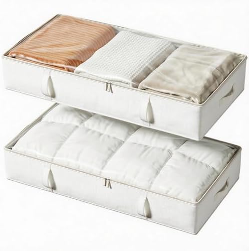 Side-Supported Under Bed Storage Containers, 8 Inch 80L Clothes Storage Bin by Vailando