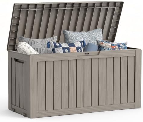 Mars Villa Deck Box, Outdoor Storage Box Waterproof, 72 Gallon, Grey by MarsVilla
