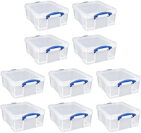 Really Useful Box 17L Plastic Storage Bins, 10 Pack by ReallyUsefulBox