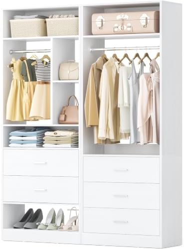 Besiost Closet Systems with 5 Drawers, Closet Organizer System by Besiost