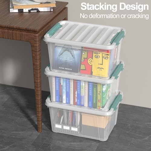 Readsky 4 Packs Clear Storage Latch Boxes, 20 Quart Plastics Storage Bins with Lids, Stackable - Image 4