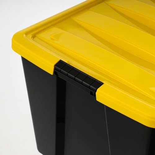 IRIS USA 4-Pack 94 Quart Storage Bins with Lids, Black/Yellow - Image 3