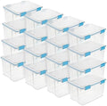 Sterilite 16-Pack Gasket Box, Weather-Resistant Storage Bins with Latching Lids, 54 Quart - Heavy-Duty Organizing Containers for Closet, Bathroom, and Office by Sterilite