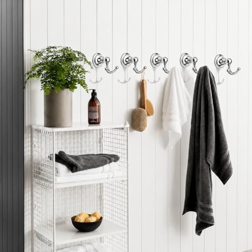 khtumeware 4 Pack 2-1/2 inch Polished Chrome Vintage Towel Hooks - Image 4