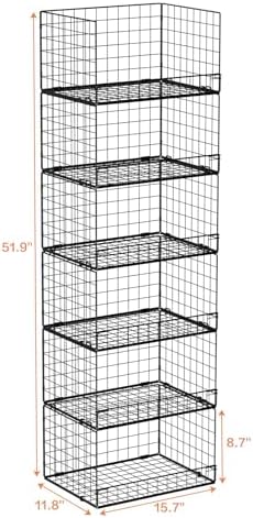 Yociyoga 6-Tier Stackable Closet Organizers and Storage Shelves, Closet Shelf Organizer Basket Bins, Foldable Sweater Storage for Clothes Organizer System, Black（Patent No. 30022416） - Image 3