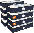 90L Under Bed Storage Containers, Storage Bags, Organizers, 8-Pack, Blue by Unknown