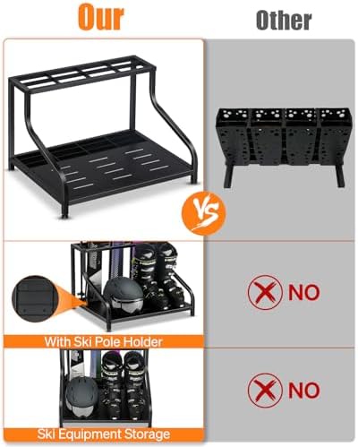 FHXZH Ski Storage Rack for Garage - Freestanding Ski Holders - Image 3