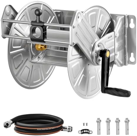 VEVOR Wall Mounted Garden Hose Reel Holds 150 ft 5/8-inch Water Hose Winder by VEVOR
