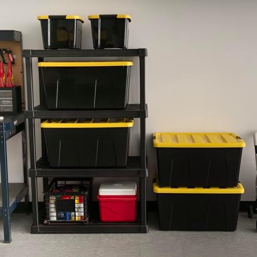 IRIS USA 4-Pack 94 Quart Storage Bins with Lids, Black/Yellow - Image 5