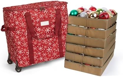 Covermates Rolling Adjustable Ornament Storage Bag, 19.25"W x 13"D x 18.5"H by Covermates