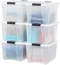 IRIS USA 6-Pack 40 Quart Storage Bins with Lids, Pearl by IRISUSA