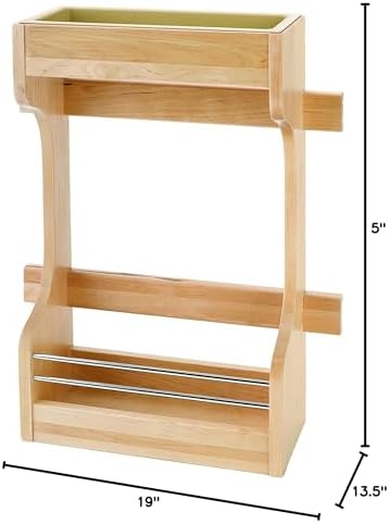 Rev-A-Shelf Dual Shelf Under Sink Organizer for Kitchen and Bathroom Cabinets, 36" Sink Base Vanity Storage, Inside Door Mount, Maple Wood, 4SBSU-18 - Image 3