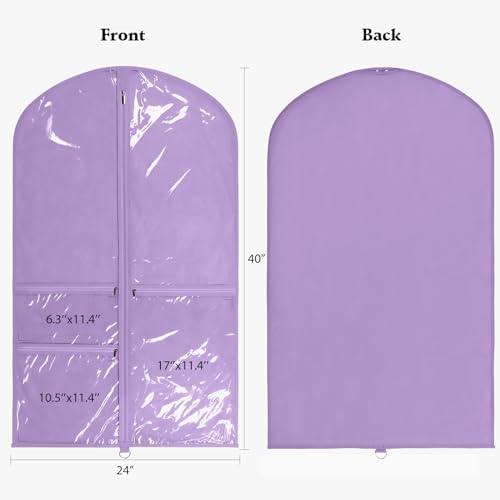 Univivi 40 Inch Dance Costume Garment Bags for Dancers, Purple, 8 Pack - Image 2