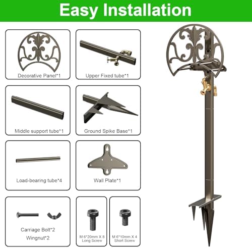 GOFORWILD Hose Stand with Brass Faucet, Holds 150 ft 5/8-in Hose - Image 5
