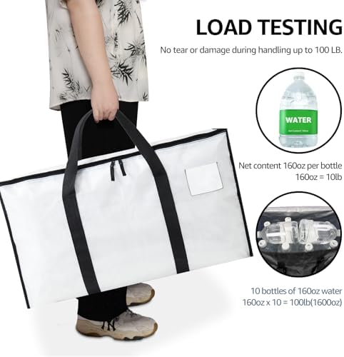 Moving Bags Heavy Duty Extra Large, Moving Boxes, Moving Supplies Essentials, Blue Storage Bins with Lids, Plastic Packing Totes, Storage Bags for Clothes with Handles & Zippers(White, 12 Pack) - Image 6