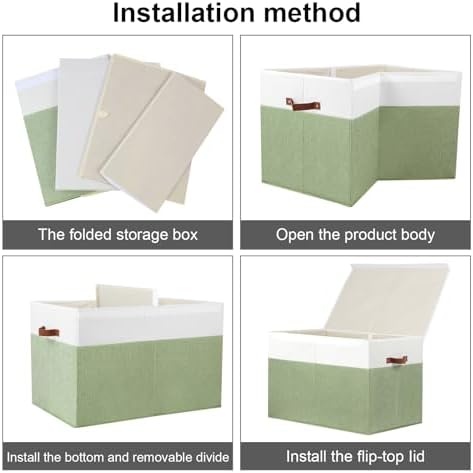 Large Toy Storage Box with Lid, Toy Chest Bin Boxes Basket with Dividers - Image 7