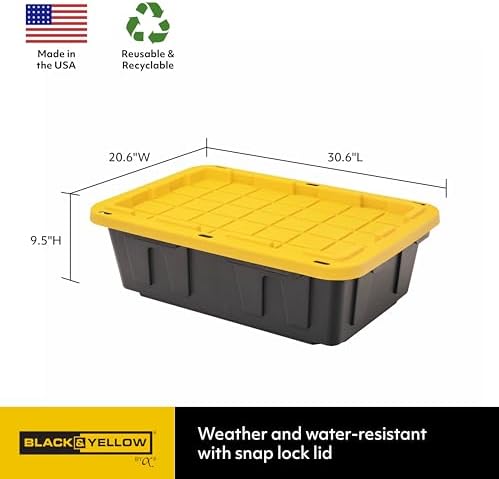 CX Heavy Duty 15-Gallon Stackable Plastic Storage Bins with Lids, 5 Pack - Image 2