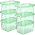 Wenqik 6 Pack Colorful Plastic Storage Bins with Lids, Green by Wenqik