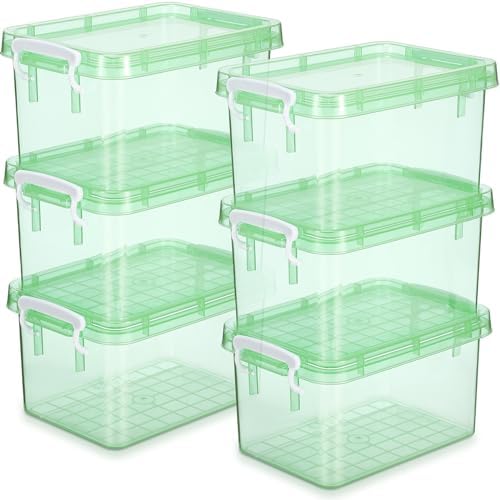 Wenqik 6 Pack Colorful Plastic Storage Bins with Lids, Green by Wenqik