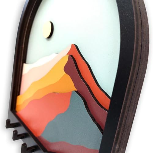 3D Colorful Mountain View Key Holder, 3 Dimensional Mountain Scenery Key Hanger, Layered Mountain Landscape View Key Hook, Three Dimensional Wall Decor, Coat Rack, Entryway Organizer - Image 4