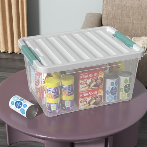 Readsky 36 Quart Plastic Clear Storage Bins with Lids, Large Latch Boxes, 4-Pack - Image 6