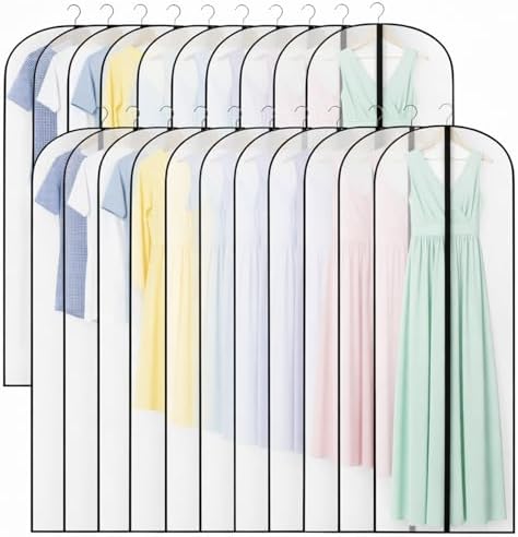 Amylove 20 Pcs 60" Garment Bags Bulk for Dresses Gowns Storage by Amylove