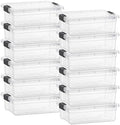 Superio Clear Storage Boxes with Lids, Plastic Container Bins for Organizing, Stackable Crates, BPA Free, Non Toxic, Odor Free, Organizers for Home, Office, School, and Dorm (4.5 Quart, 12 Pack) by Superio